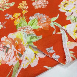 Desenli Pamuk Keten Kumaş