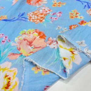 Desenli Pamuk Keten Kumaş