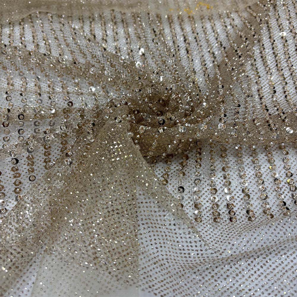 Taşlı Dantel Kumaş Gold Taşlı Dantel Kumaş Gold