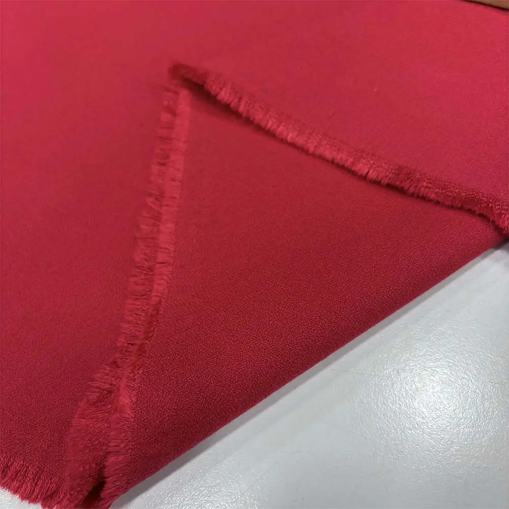 Yün Jourjet Krep Kumaş Kırmızı