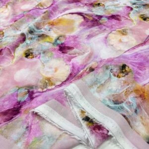 Desenli İpek Vual Kumaş