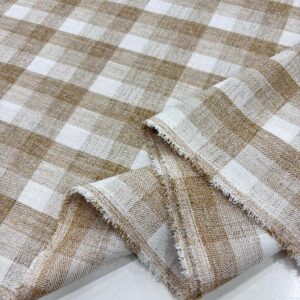 Ekose Kırışmayan Keten Kumaş