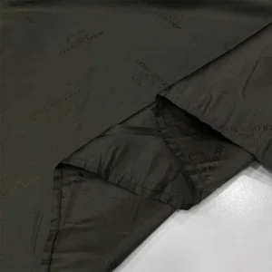 Desenli İpek Astar Kumaş Koyu Haki