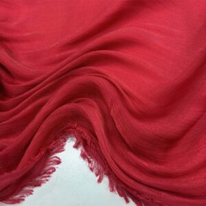 Dökümlü Janjan Organze Kumaş Kırmızı