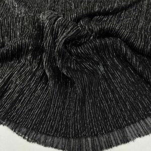 Simli Piliseli Tül Kumaş Siyah Gümüş