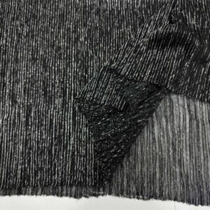 Simli Piliseli Tül Kumaş Siyah Gümüş