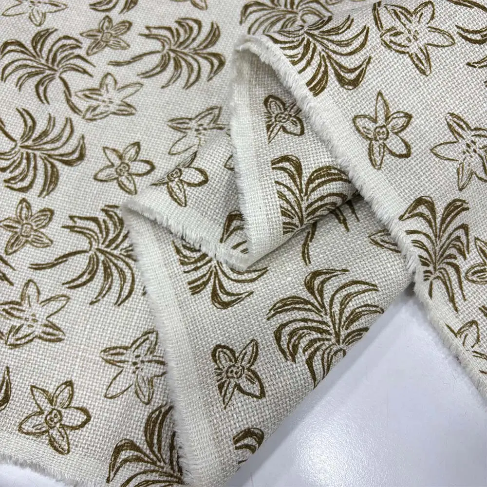 Desenli Ham Keten Kumaş