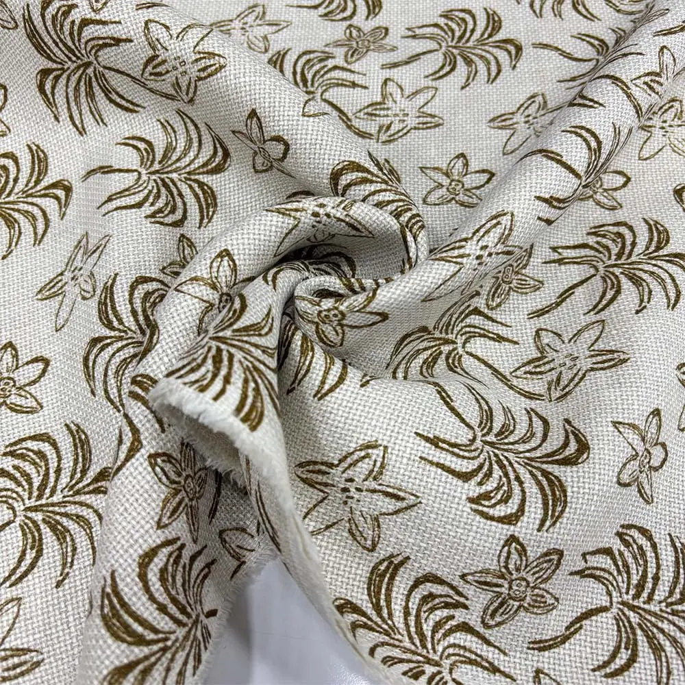 Desenli Ham Keten Kumaş