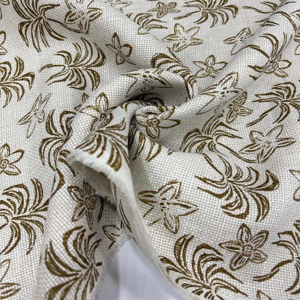 Desenli Ham Keten Kumaş