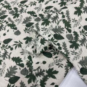 Desenli Ham Keten Kumaş Desenli Ham Keten Kumaş