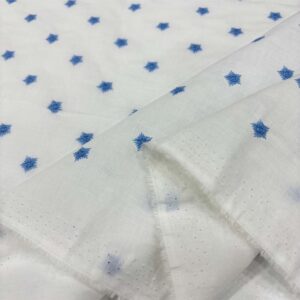 Nakışlı Vual Kumaş Mavi