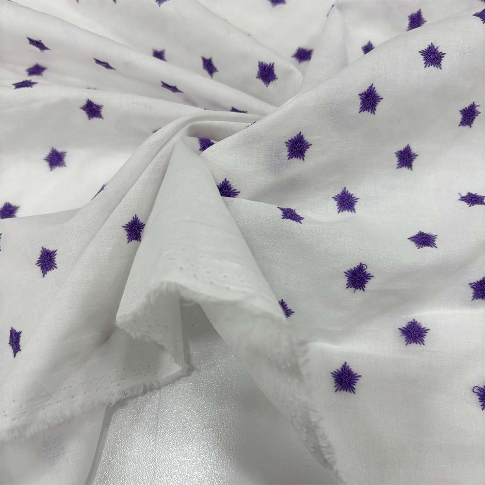 Nakışlı Vual Kumaş Mor Nakışlı Vual Kumaş Mor