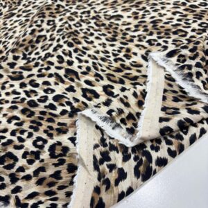 Leopar Desenli İpek Vual Kumaş