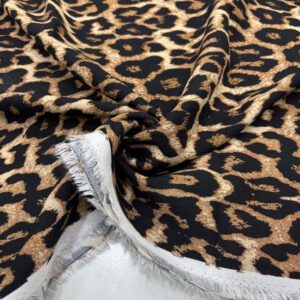 Leopar Desenli Viskon Kumaş