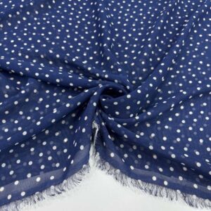 Puantiyeli Şifon Kumaş Açık Lacivert Puantiyeli Şifon Kumaş Açık Lacivert
