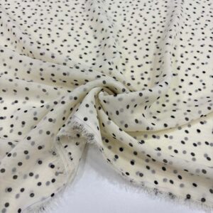 Puantiyeli Şifon Kumaş Krem