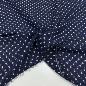 Puantiyeli Şifon Kumaş Lacivert