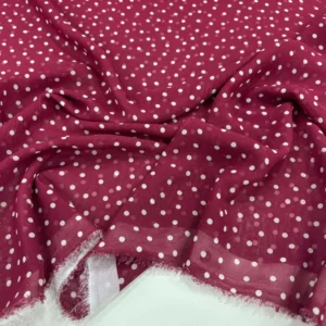 Puantiyeli Şifon Kumaş Vişne Çürüğü