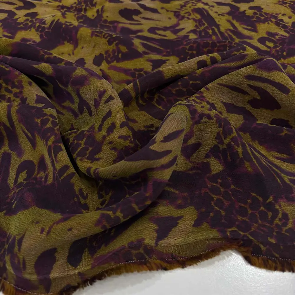 Desenli İpek Cupra Kumaş