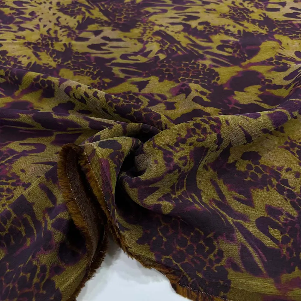 Desenli İpek Cupra Kumaş