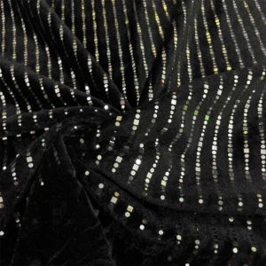 Pul Baskı Kadife Kumaş Gold