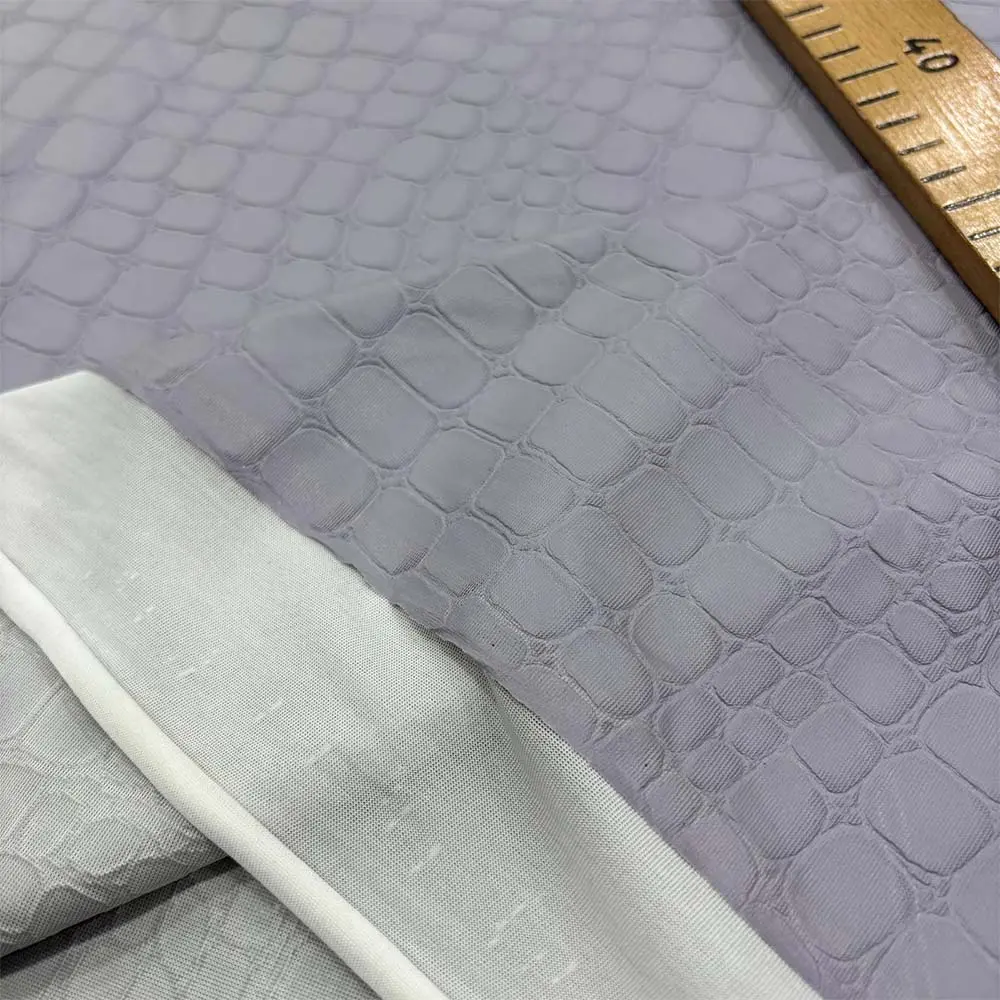 Desenli Deri Kumaş Gri