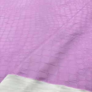 Desenli Deri Kumaş Lila