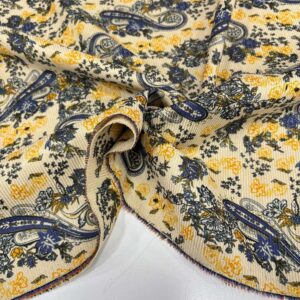 Desenli Fitilli Kadife Kumaş