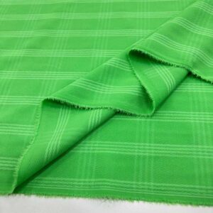 Ekose Dokulu Krep Kumaş Yeşil