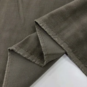 Cosserat Fransız Fitilli Kadife Kumaş Küf Yeşili