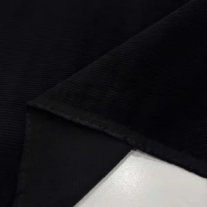 Cosserat Fransız Fitilli Kadife Kumaş Siyah