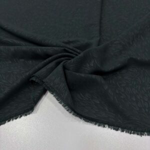 Kendinden Desenli Medine İpeği Kumaş Petrol