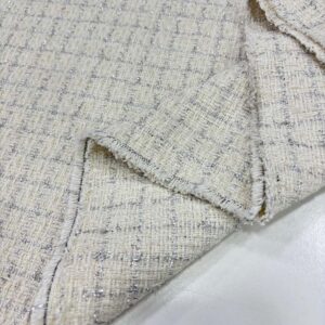 Simli Şanel Kumaş Krem