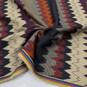 Desenli Fitilli Kadife Kumaş