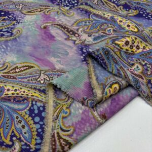 Desenli Fitilli Kadife Kumaş