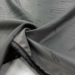 Desenli İpek Astar Kumaş Gri