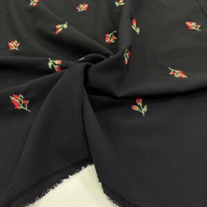 Nakışlı Krep Kumaş Nakışlı Krep Kumaş