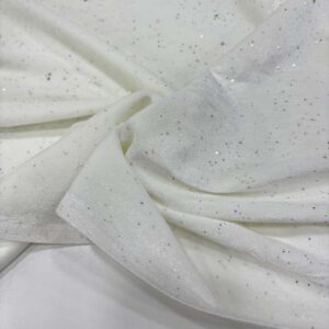 Simli Kadife Kumaş Kırık Beyaz