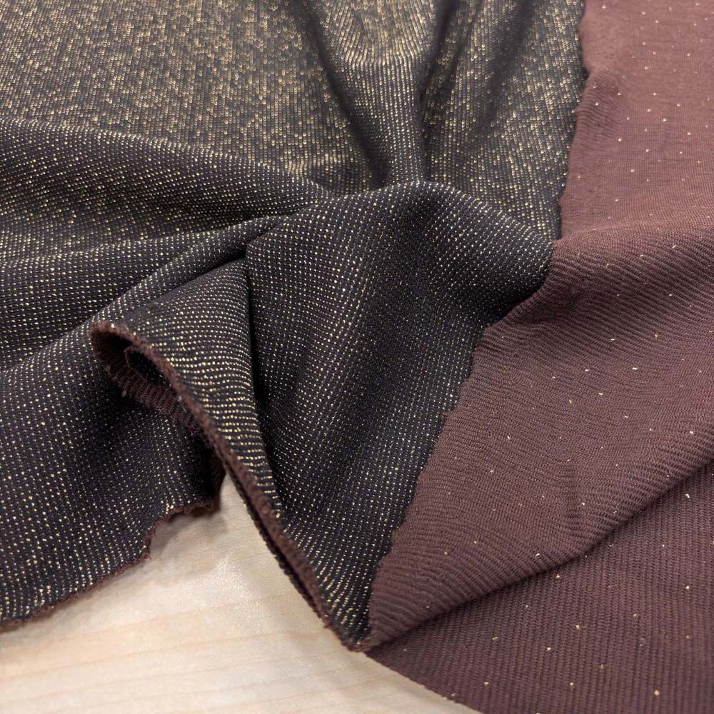 Simli Triko Kumaş Kahverengi Simli Triko Kumaş Kahverengi