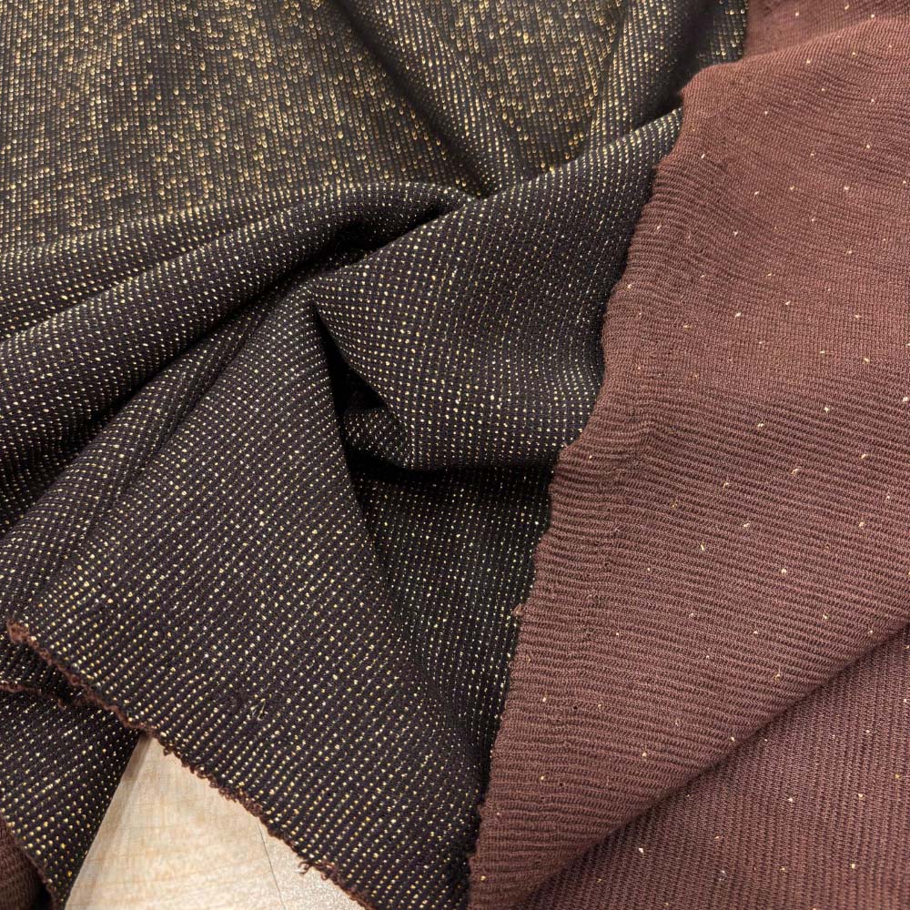 Simli Triko Kumaş Kahverengi Simli Triko Kumaş Kahverengi