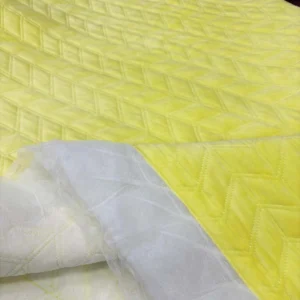 Süet Kapitone Kumaş Sarı