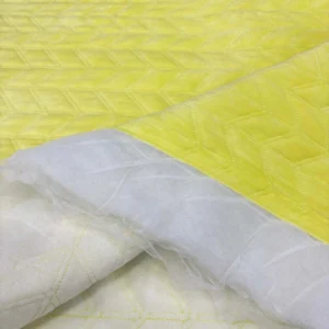 Süet Kapitone Kumaş Sarı