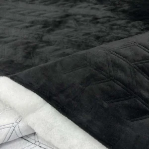 Süet Kapitone Kumaş Siyah