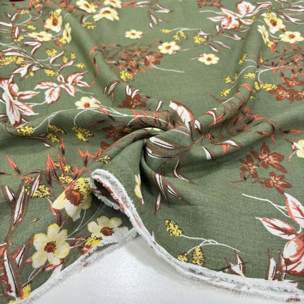 Desenli Dökümlü Keten Kumaş Desenli Dökümlü Keten Kumaş