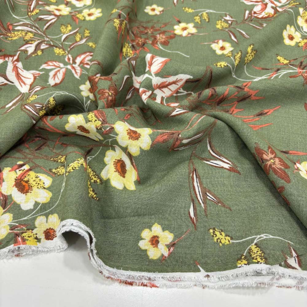 Desenli Dökümlü Keten Kumaş Desenli Dökümlü Keten Kumaş