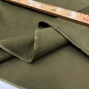 Fitilli Kadife Kumaş Haki Yeşili