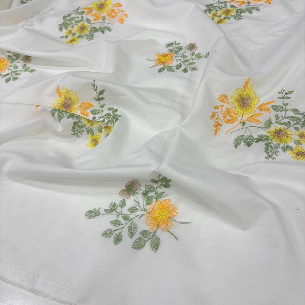 Nakışlı Poplin Kumaş Nakışlı Poplin Kumaş