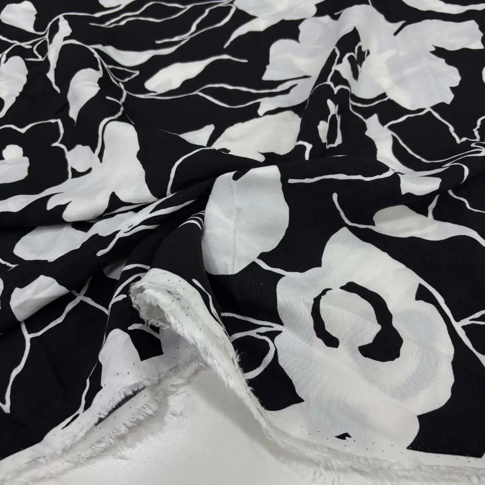 Desenli Floş Viskon Kumaş