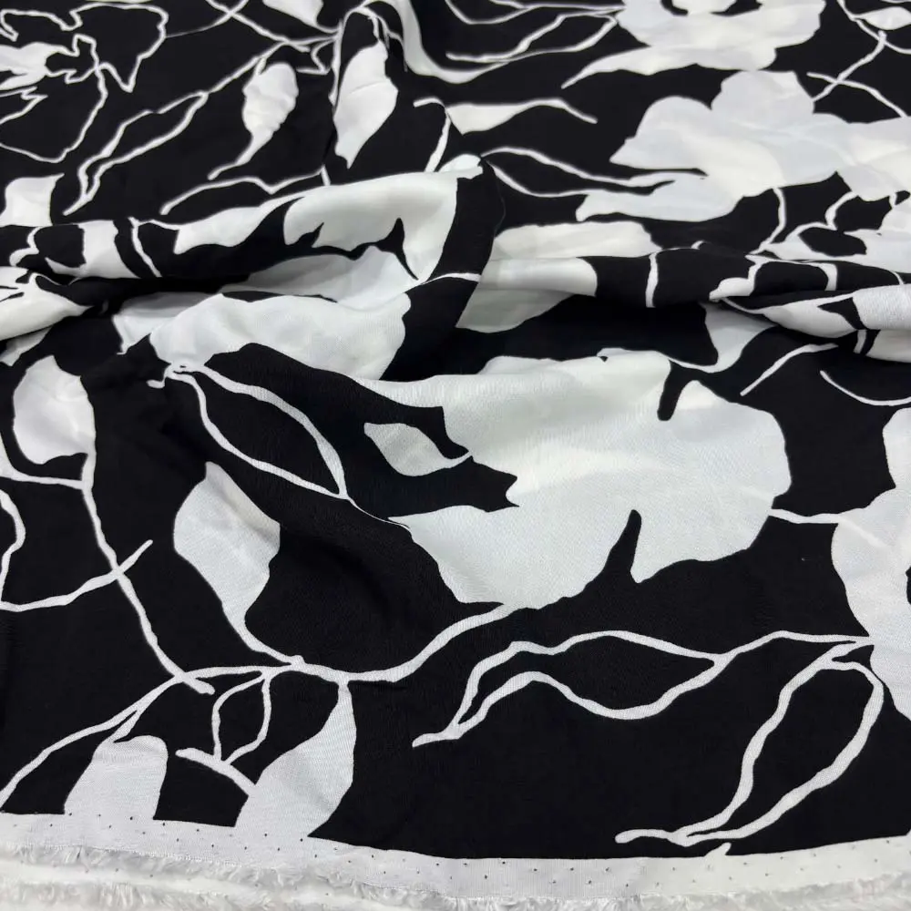 Desenli Floş Viskon Kumaş