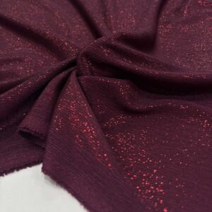 Simli Örme Kumaş Bordo
